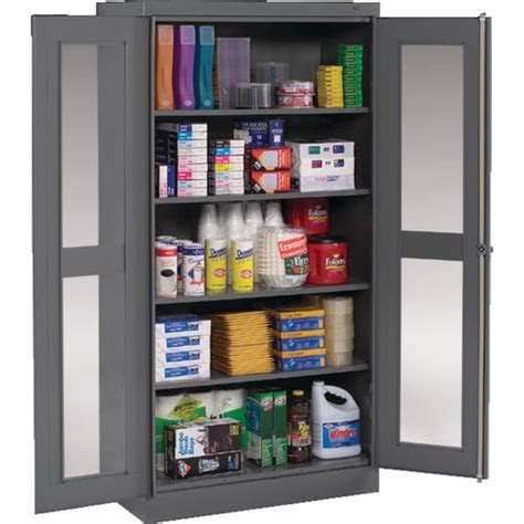 tennsco steel c thru door storage cabinets|costco locking storage cabinet.